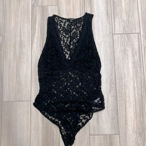 Black Lace Lingerie with snaps Size L. NWOT
